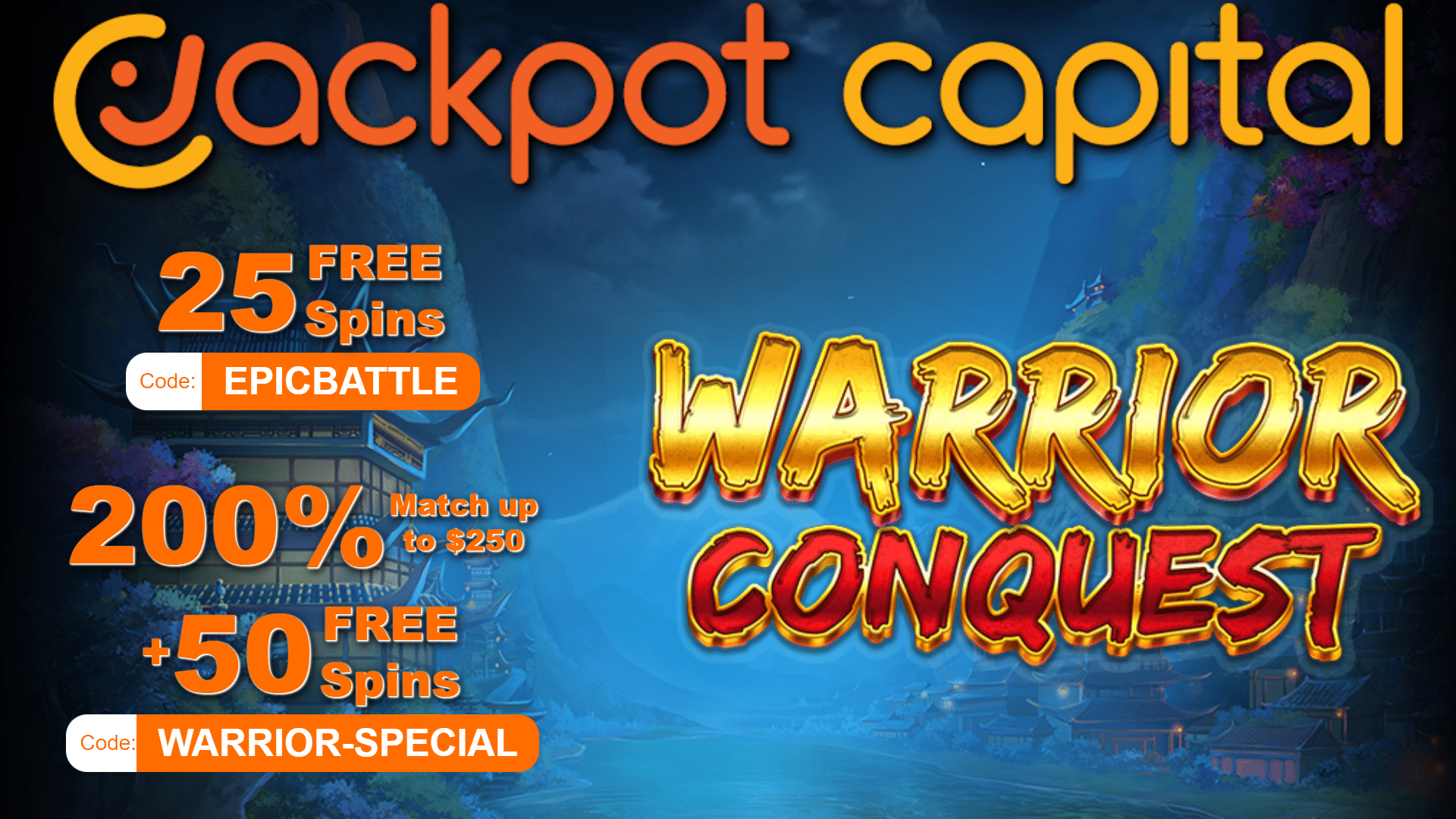 Jackpot Capital RTG Warrior Conquest Special Bonuses