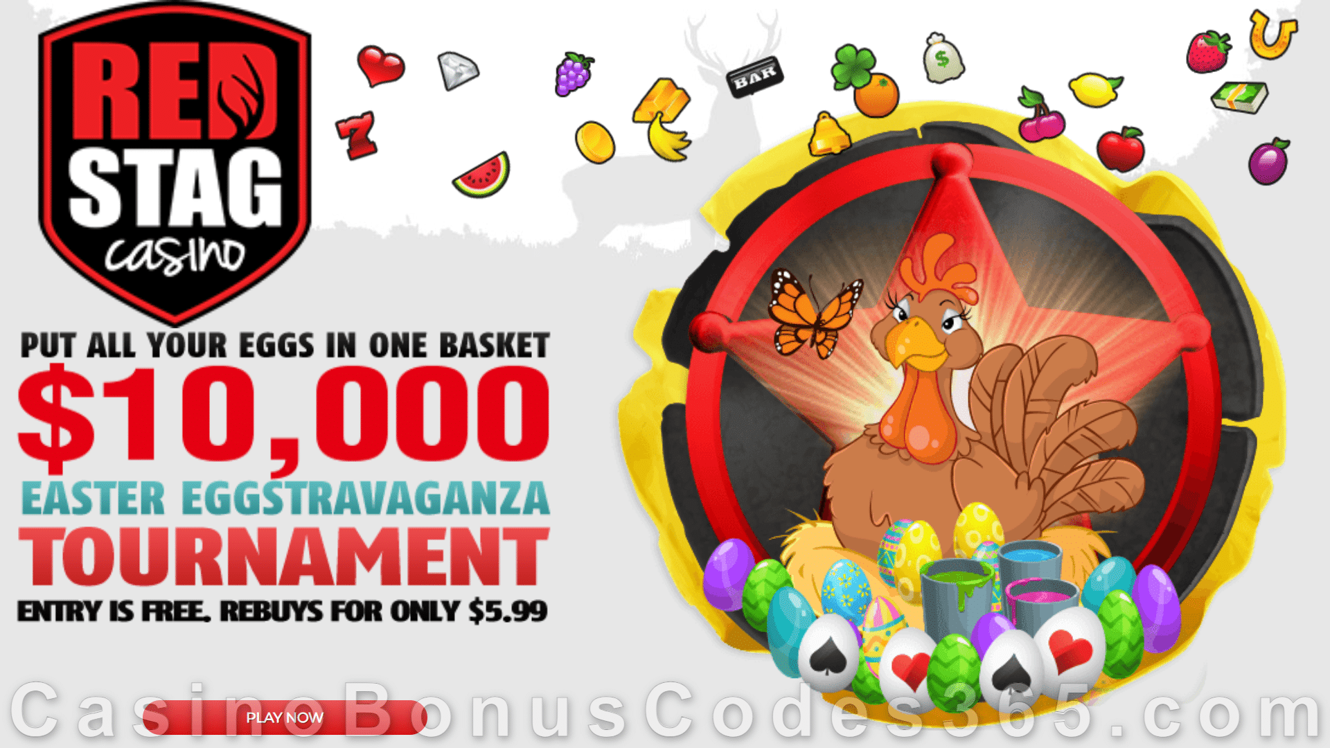 Red Stag Casino $10000 Easter Eggstravaganza FREEroll WGS Funky Chicken