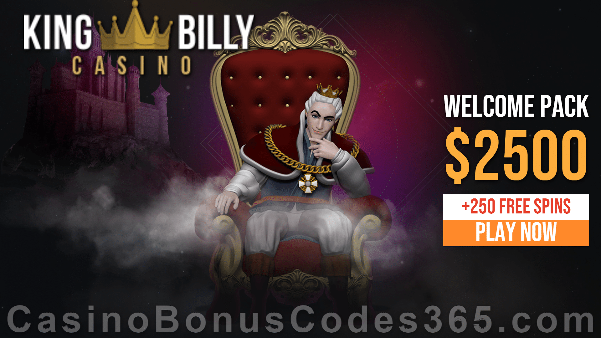 King Billy Casino Big 4 Bonuses Welcome Package 200% Match plus 200 FREE Spins