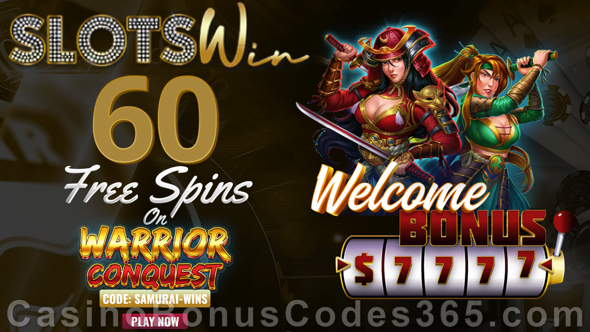 SlotsWin 60 FREE Spins on RTG Warrior Conquest Exclusive No Deposit Sign Up Offer