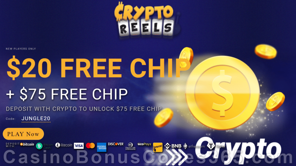 CryptoReels 20 FREE Chip No Deposit Bonus Casino Bonus Codes 365