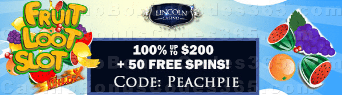 Lincoln Casino 100% bonus up to $200 plus 50 FREE WGS Lucky Irish Spins March Special Promo