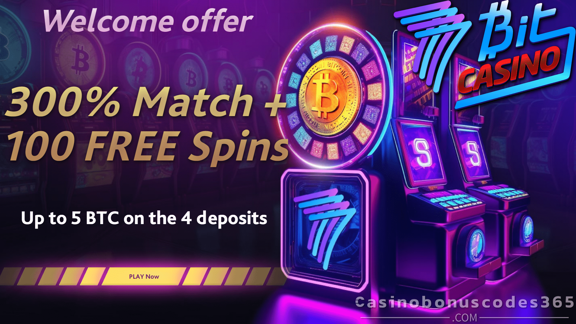 7BitCasino 5 BTC plus 100 FREE Spins Bitcoin Welcome Bonus