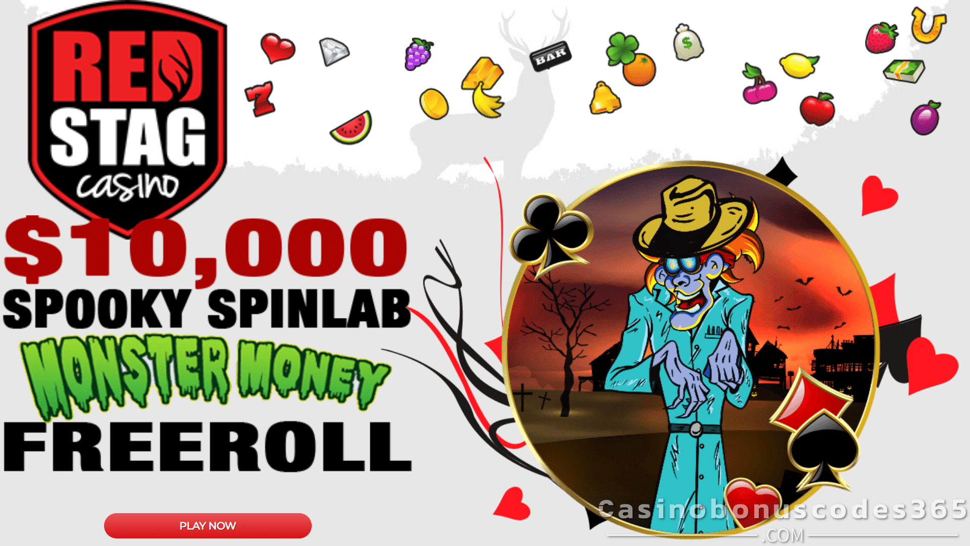 Red Stag Casino $10000 Spooky Spin Lab FREEroll WGS Monster Money