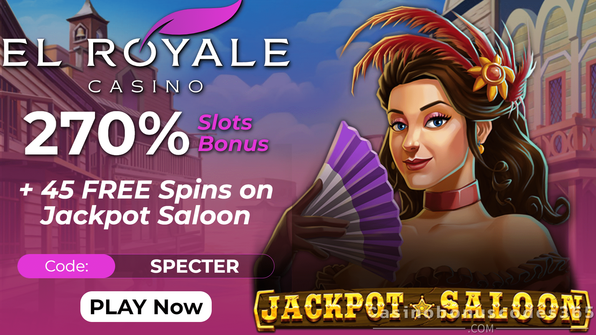 El Royale Casino 270% Match plus 45 FREE RTG Jackpot Saloon Spins Special New Players Offer