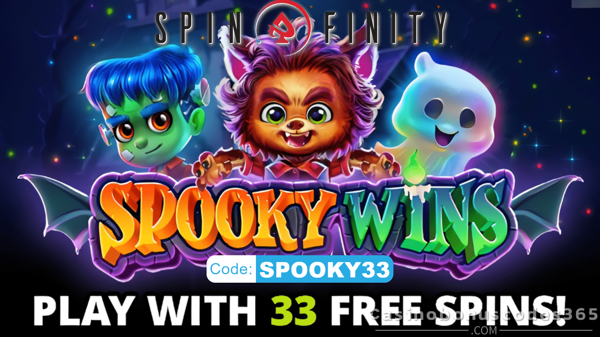 Spinfinity 33 FREE Spins on Spooky Wins Special New RTG Game No Deposit Promo