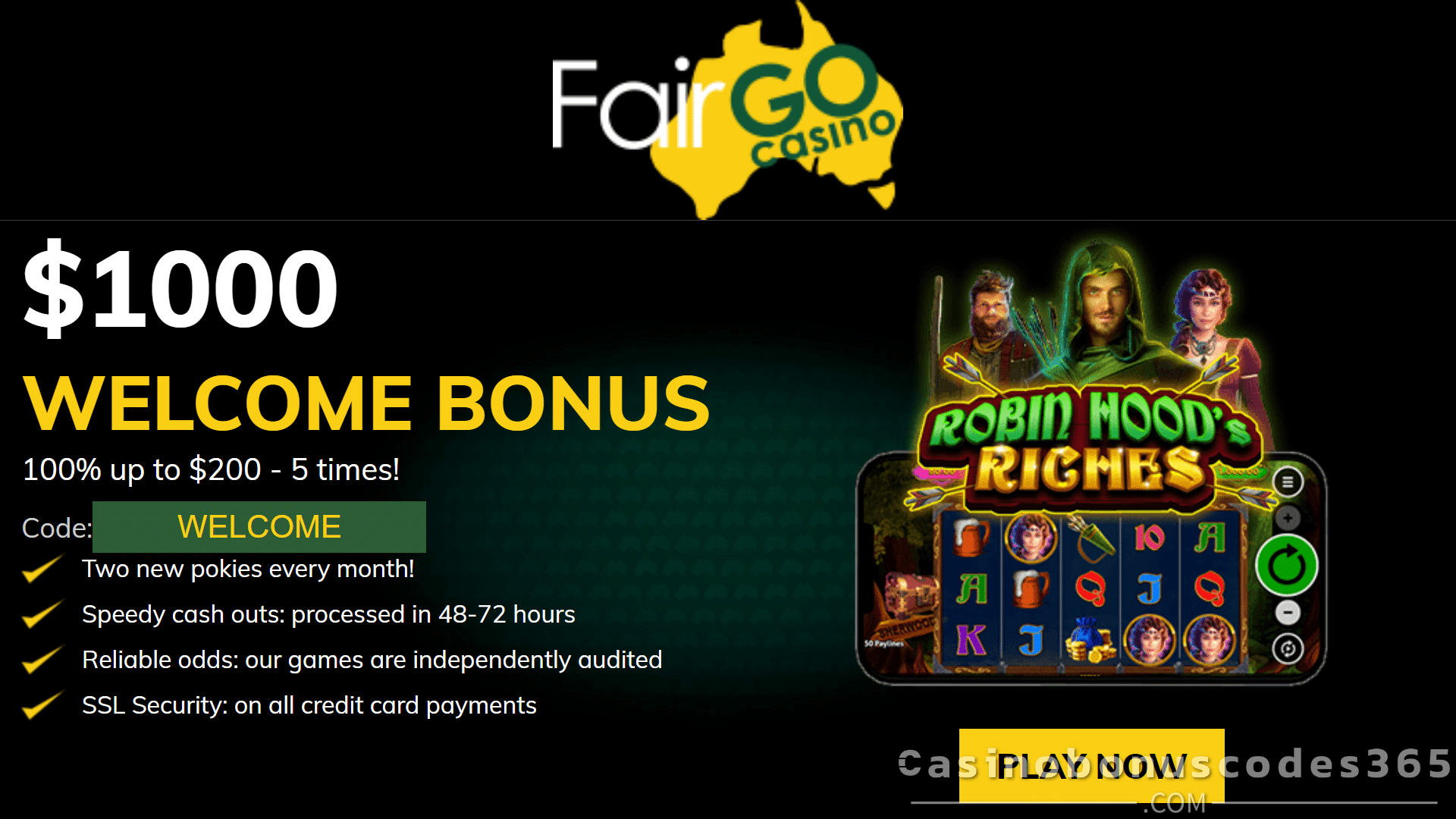 Fair Go Casino RTG Robin Hood’s Riches