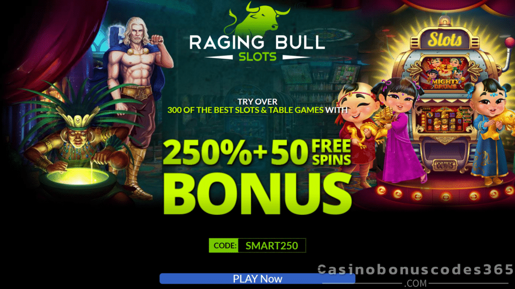 Raging Bull Casino $75 Free Chip Raging Bull Casino 250% Match Bonus plus 50 FREE Spins Deposit Welcome