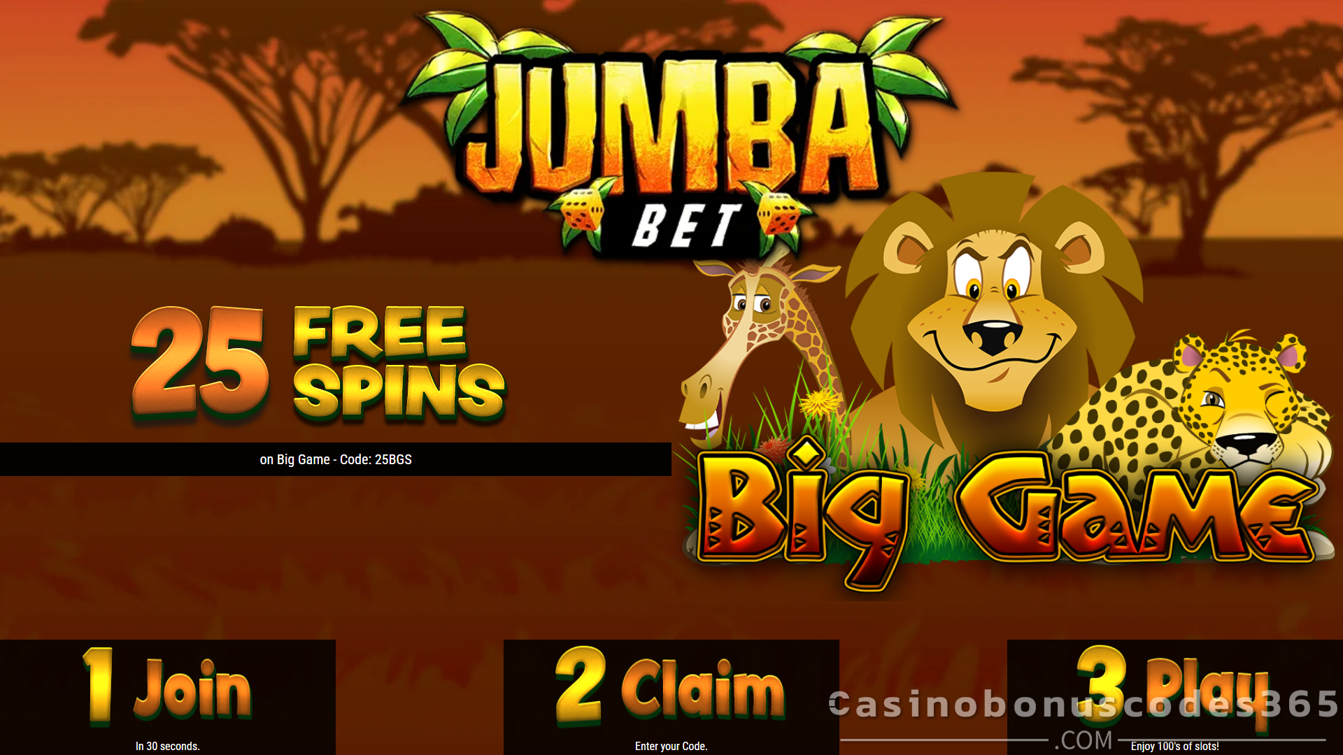 Jumba Bet 25 FREE Spins on Saucify Big Game Exclusive No Deposit Deal