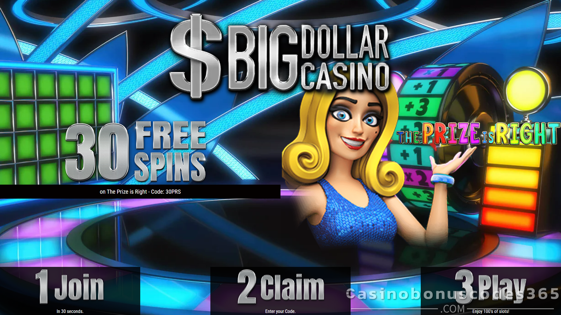 Big Dollar Casino 30 FREE Spins on The Prize is Right by Saucify No Deposit Offer
