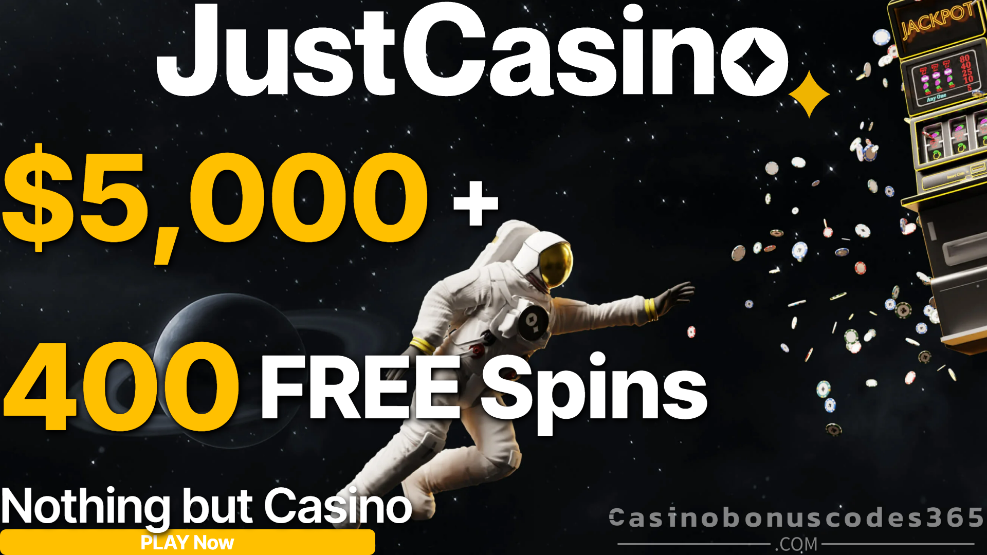 JustCasino $5000 Bonus plus 400 FREE Spins on top Welcome Package