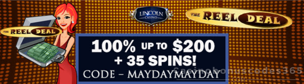 Lincoln Casino 100% Match Bonus + 35 FREE Spins on The Reel Deal