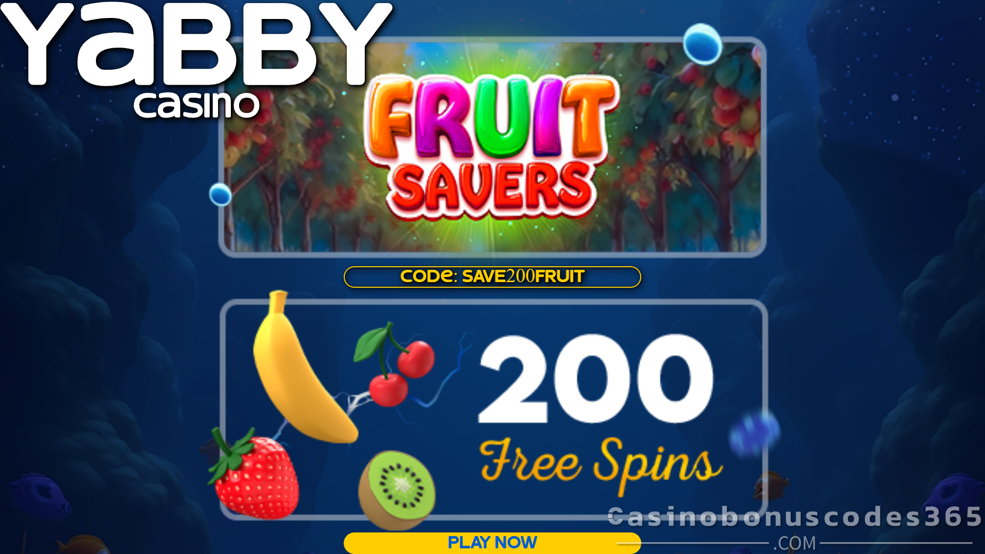 Yabby Casino 200 FREE Spins on SpinLogic Fruit Savers Slot