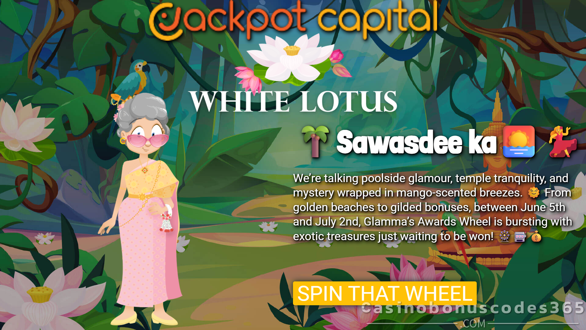 Jackpot Capital White Lotus Glamma’s Adventure June 2025 Promo