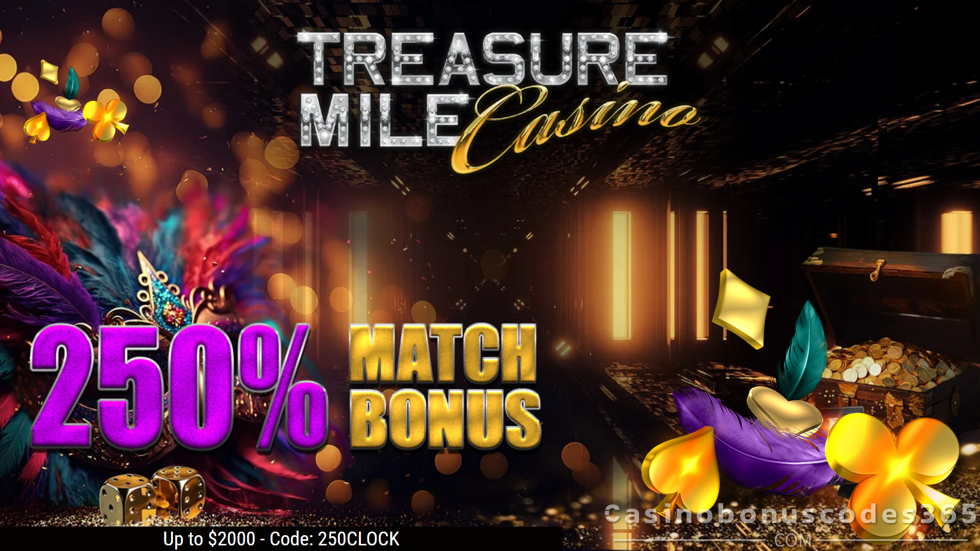 Treasure Mile Casino 250% Match Bonus January 2026