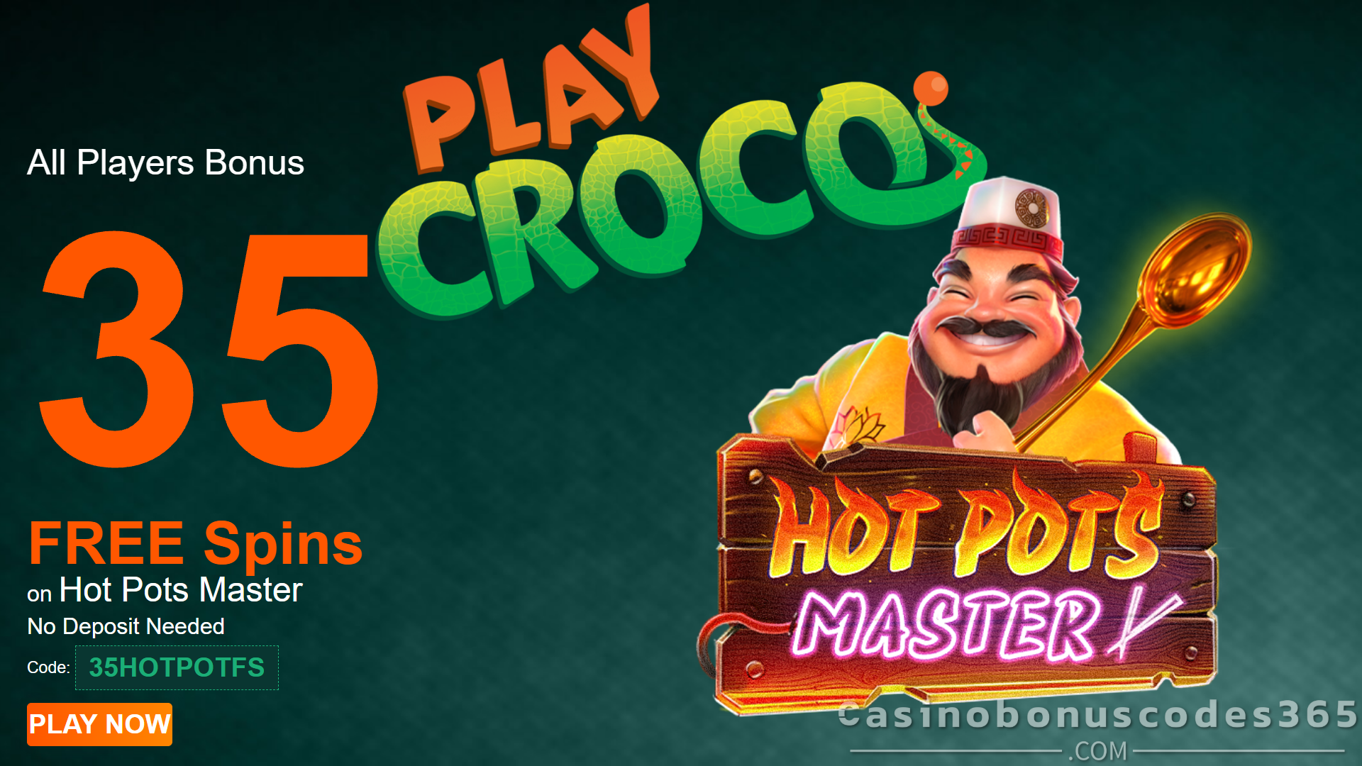 PlayCroco 35 FREE Spins on SpinLogic Hot Pots Master No Deposit Bonus July 2025