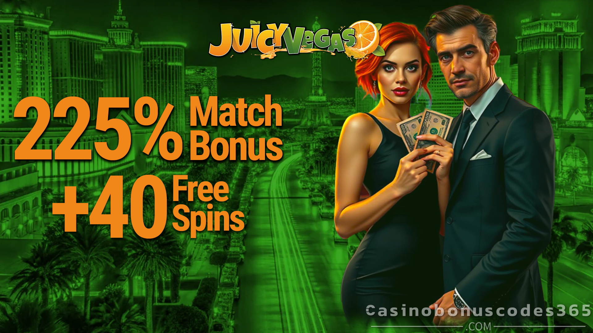 Juicy Vegas Casino 225% Match Bonus up to $4000 plus 40 FREE Spins New Players Offer