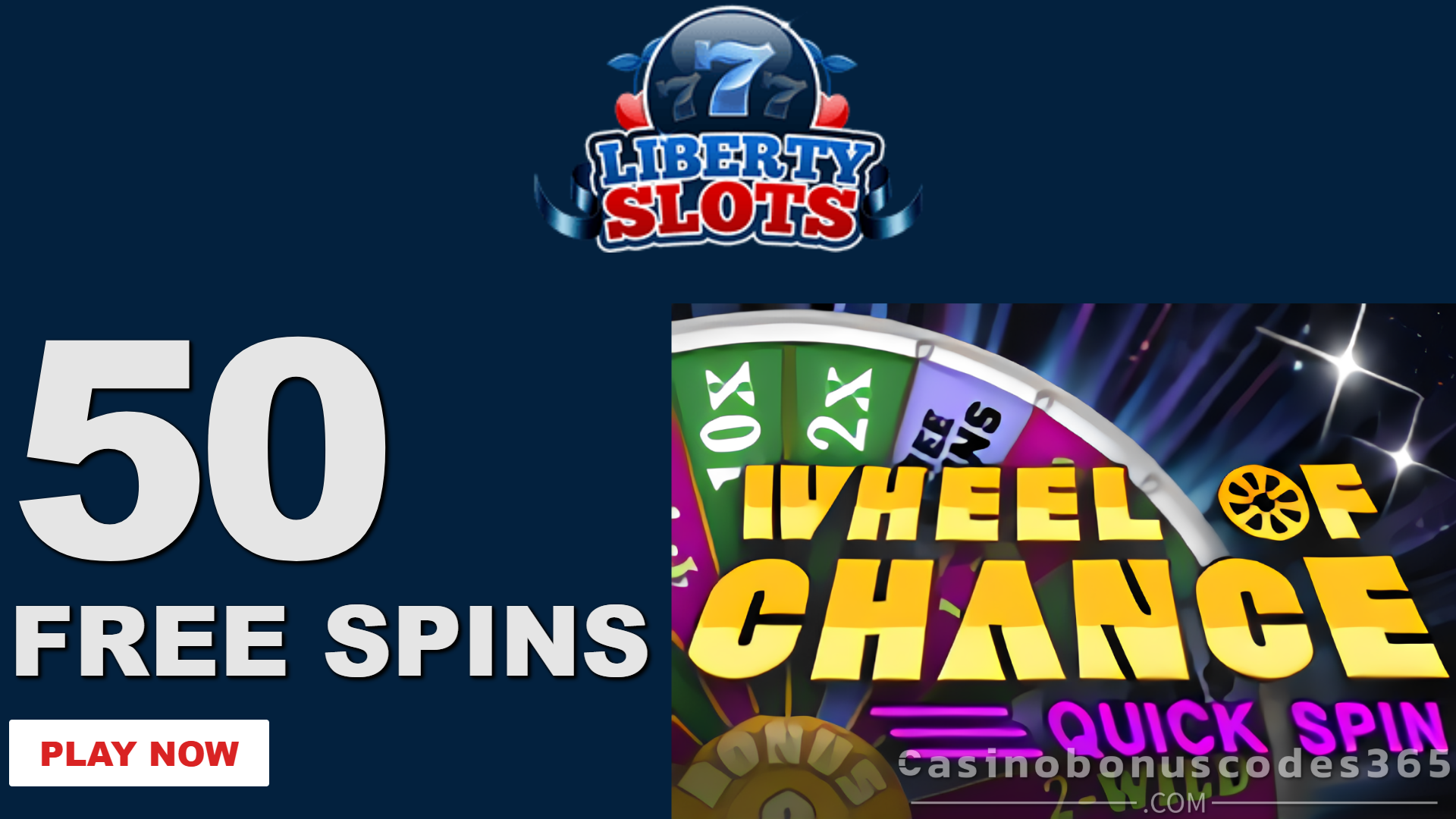 Liberty Slots 50 FREE Spins on Wheel of Chance Quick Spin No Deposit Bonus