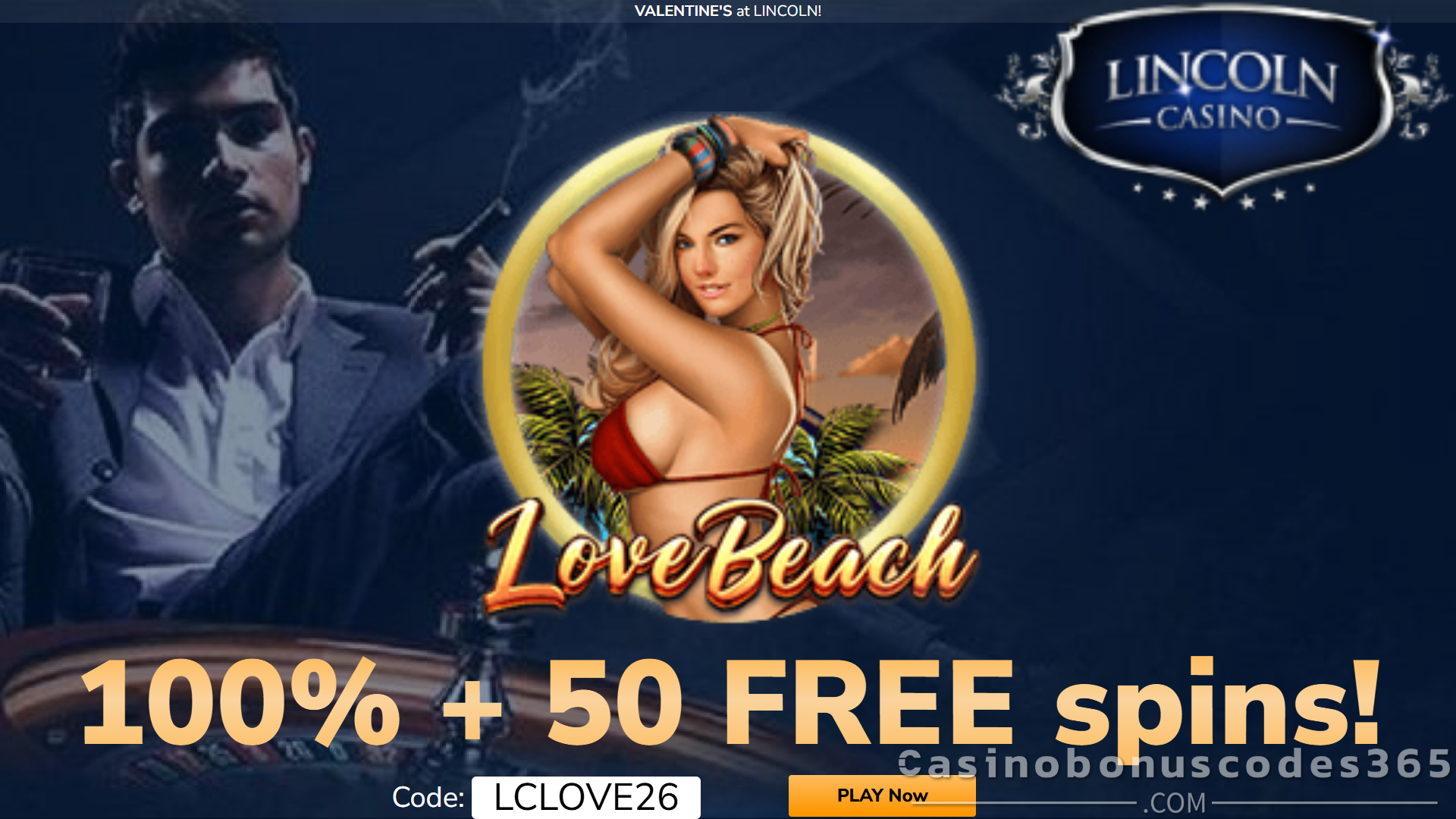 Lincoln Casino Valentine’s Bonus 100% Match plus 50 FREE Spins on Love Beach
