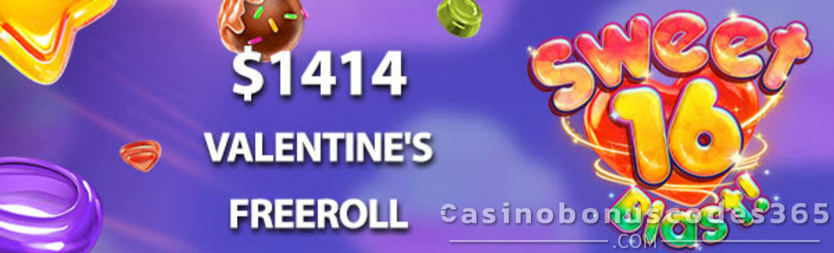 $1414 Valentine's Freeroll Tournament at Las Vegas USA SlotsPlus Vegas Casino Online Sun Palace