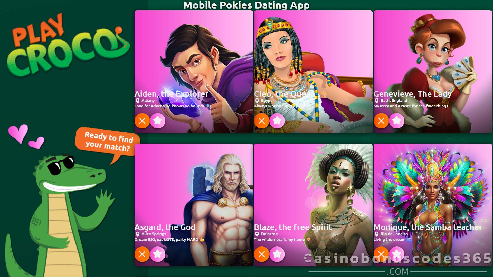 PlayCroco Valentine's App Promo Pick Your Match and Unlock Surprise Bonuses Feb 5 to 28