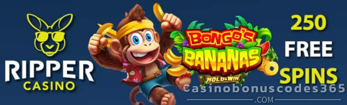 Ripper Casino 250 FREE Spins on SpinLogic Bongo’s Bananas No Deposit Bonus