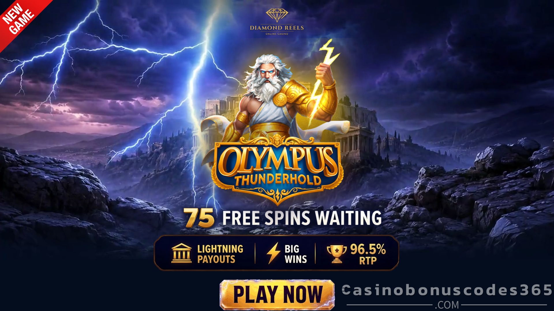 Diamond Reels Casino 75 Free spins on Olympus Thunderhold