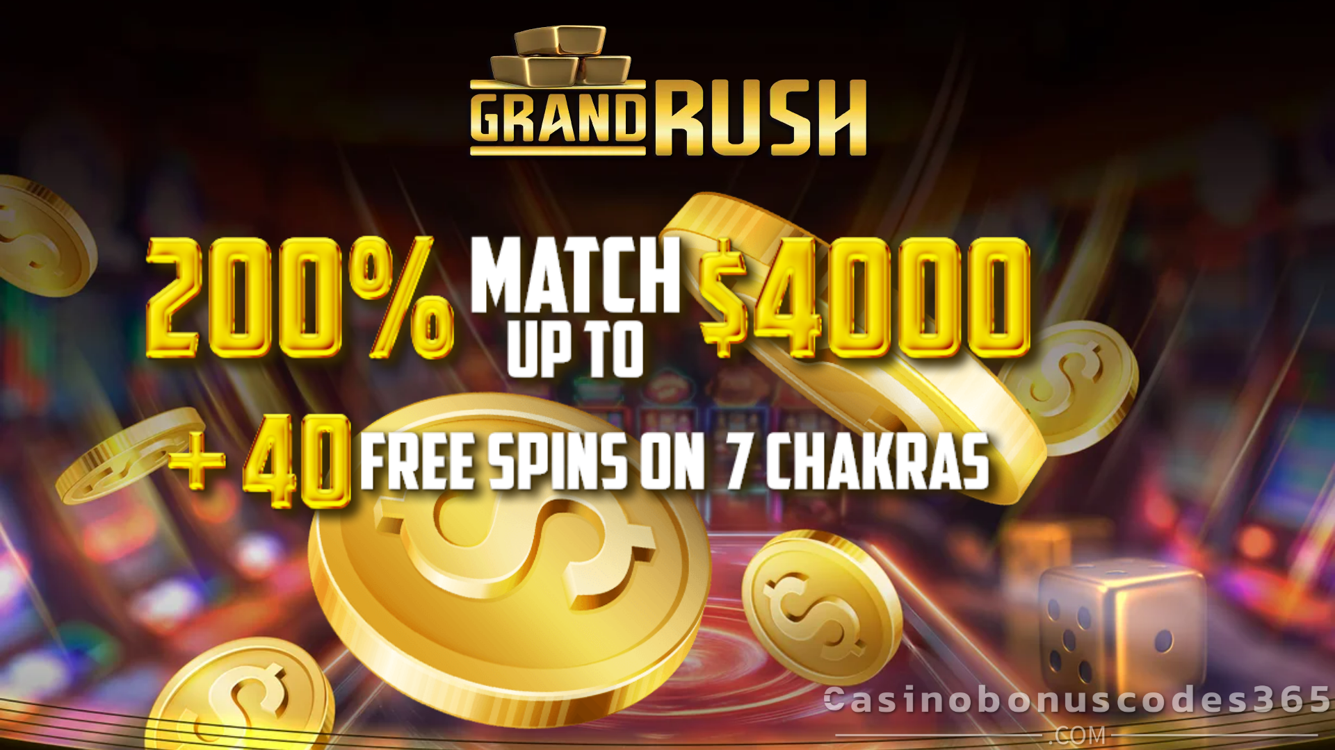 Grand Rush Casino 250% Match Bonus up to $2500