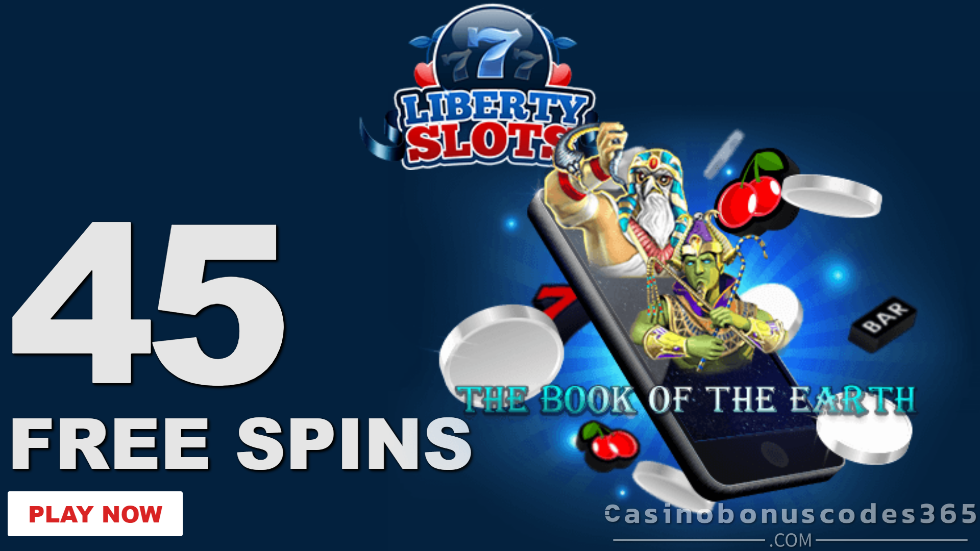 Liberty Slots Bonus Offer – 50 FREE Spins on The Book of the Earth