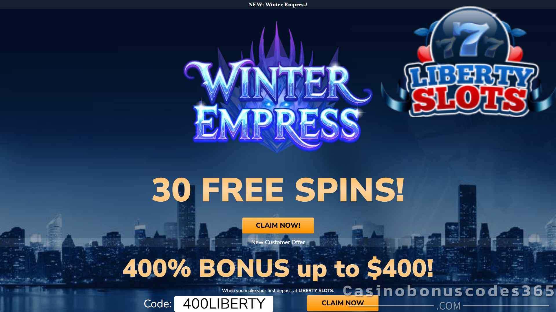 Liberty Slots Bonus Offer – 30 FREE Spins on Winter Empress