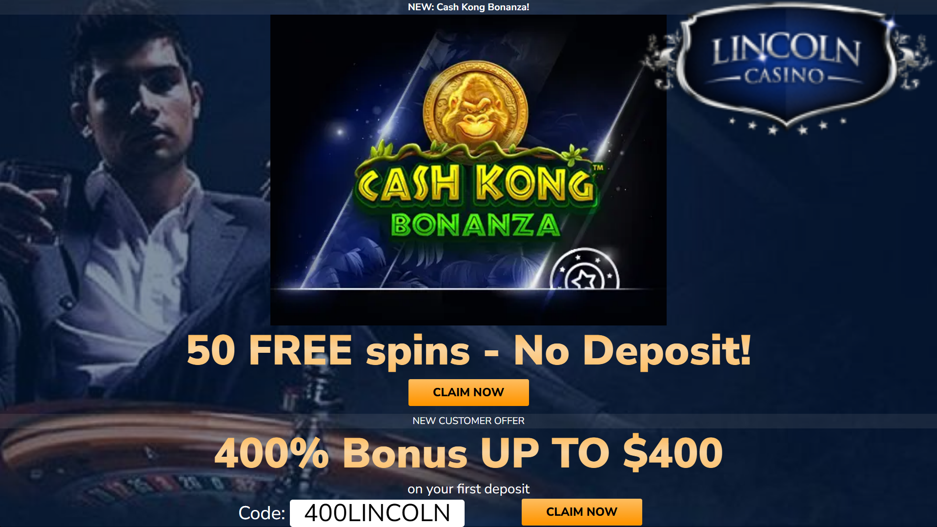 Lincoln Casino 50 FREE Spins