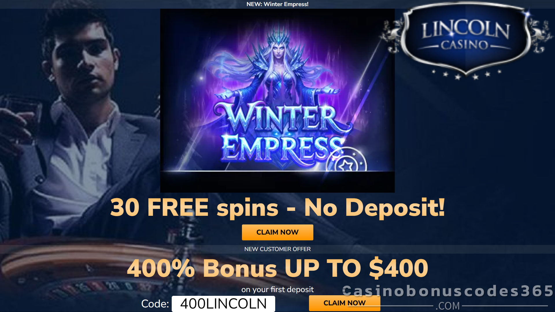 Lincoln Casino Bonus Offer – 30 FREE Spins on Winter Empress