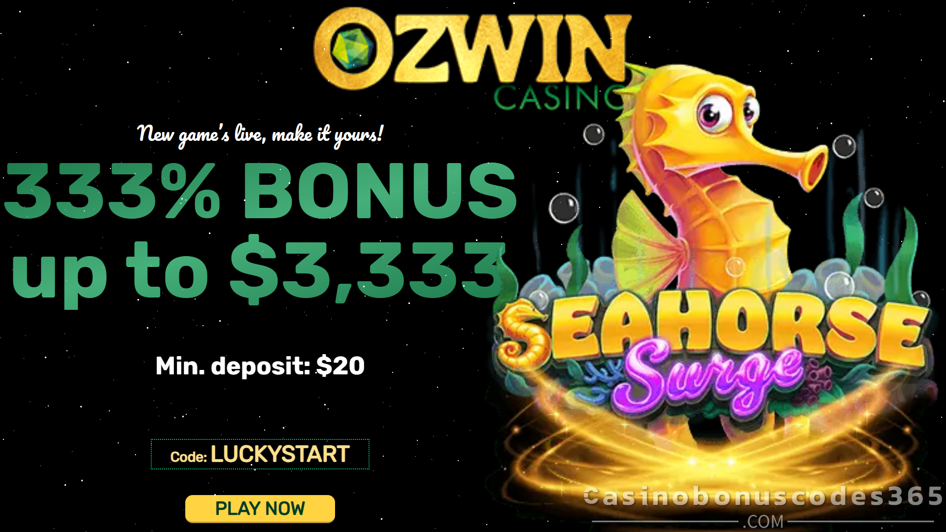 Ozwin Bonus Offer – 33 FREE Spins + Extra Bonus