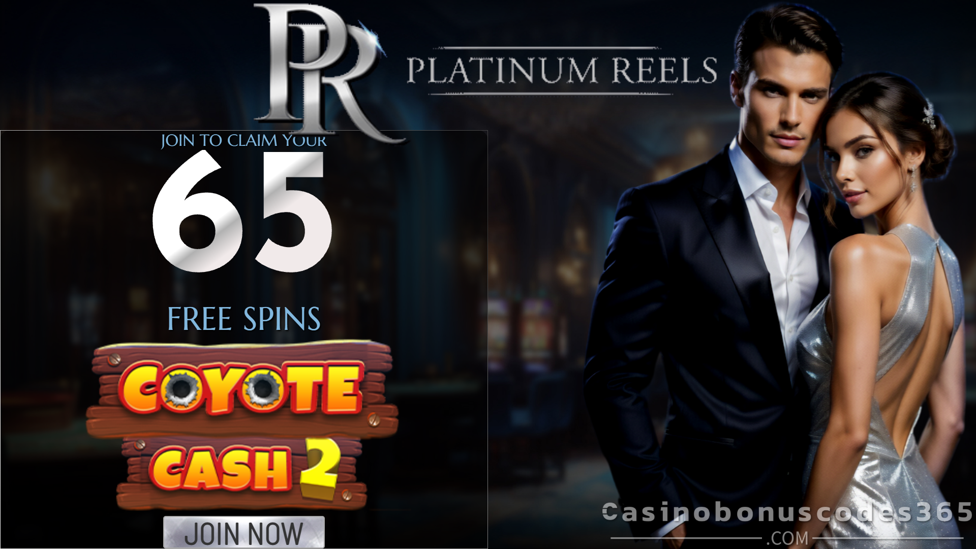 Platinum Reels Casino 65 Free spins on Coyote Cash 2