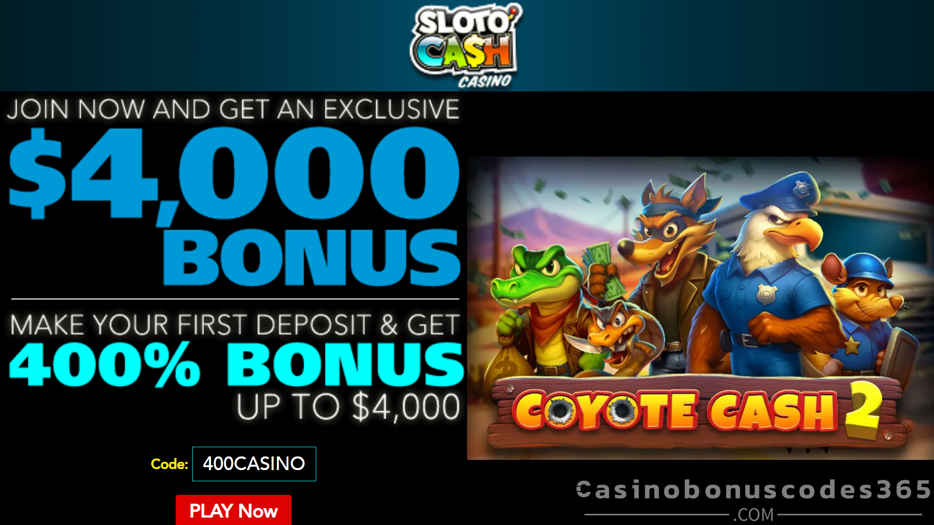 SlotoCash Bonus Offer – 25 FREE Spins on Coyote Cash 2