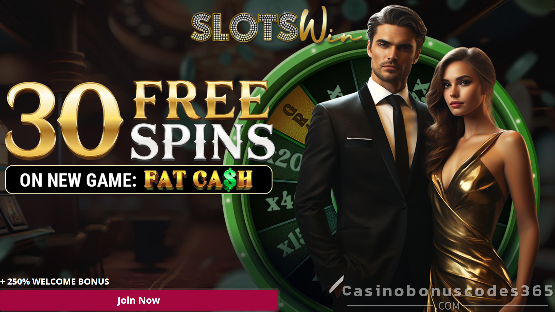 SlotsWin Casino 30 Free Spins on Fat Ca$h