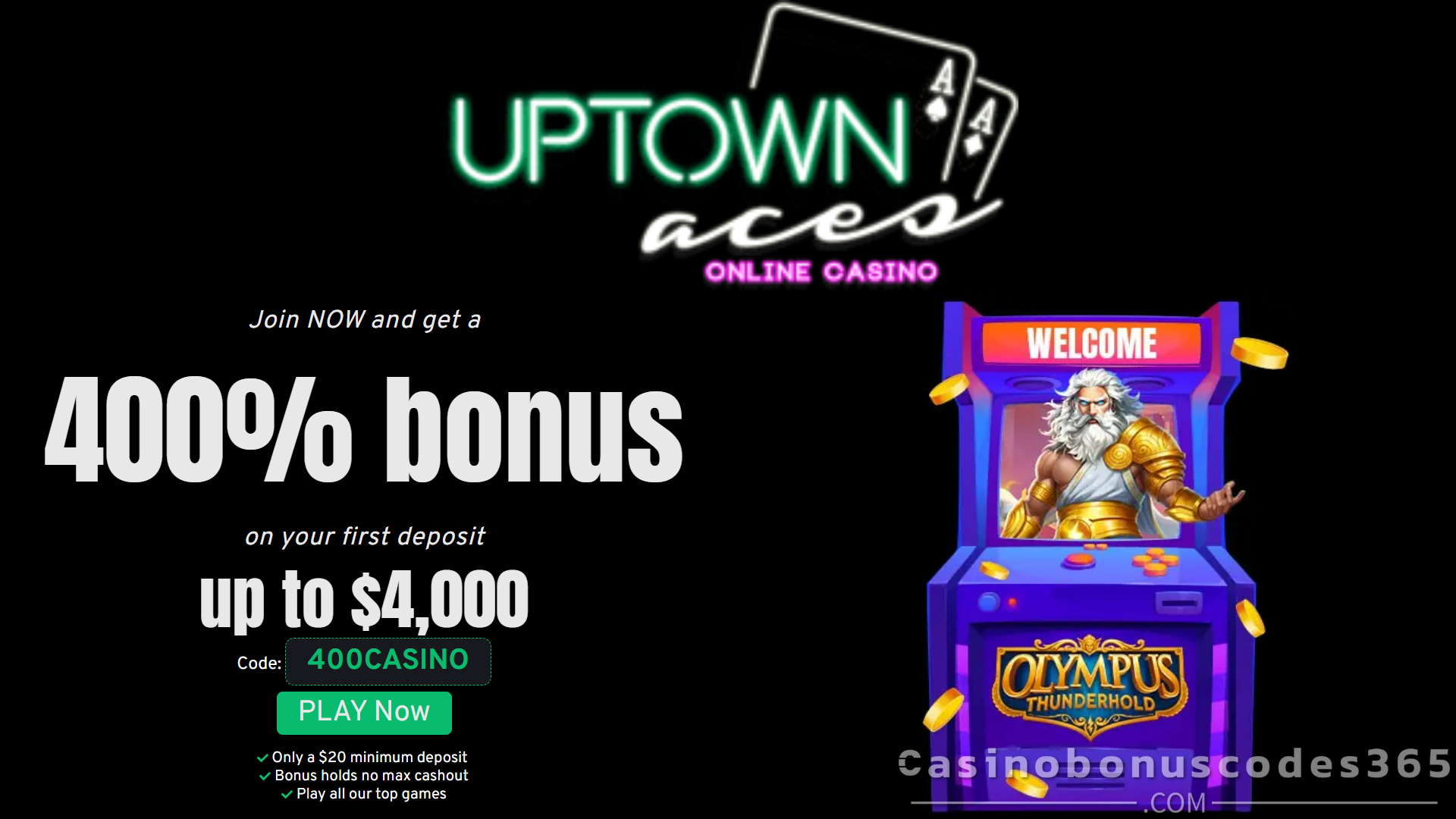 Uptown Aces Bonus Offer – 15 Free Spins