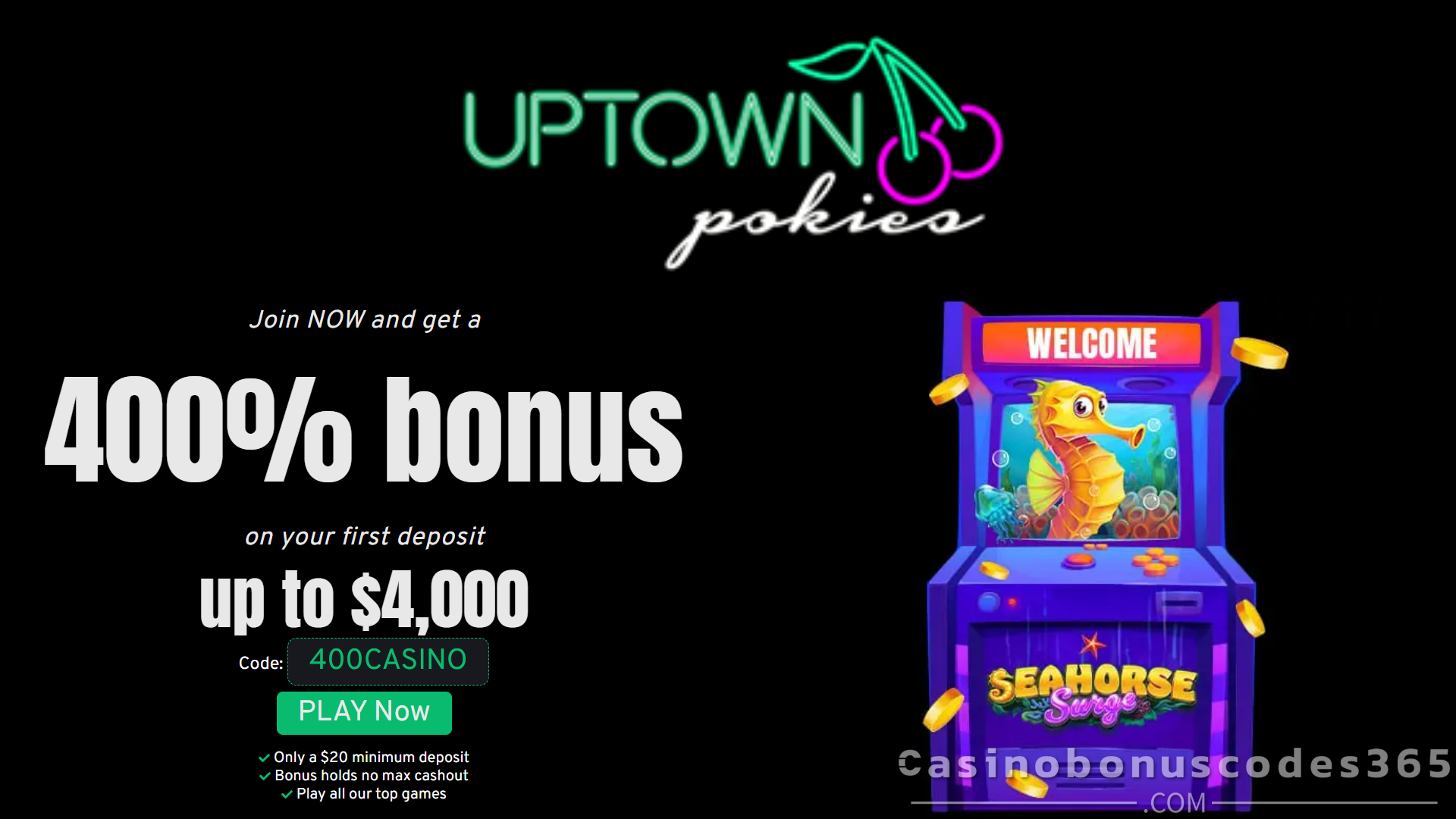 Uptown Pokies Bonus Offer – 20 FREE Spins + Extra Bonus