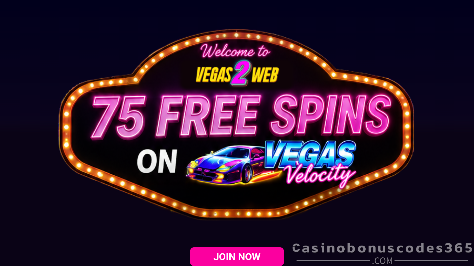 Vegas2Web Casino 75 Free spins on Vegas Velocity