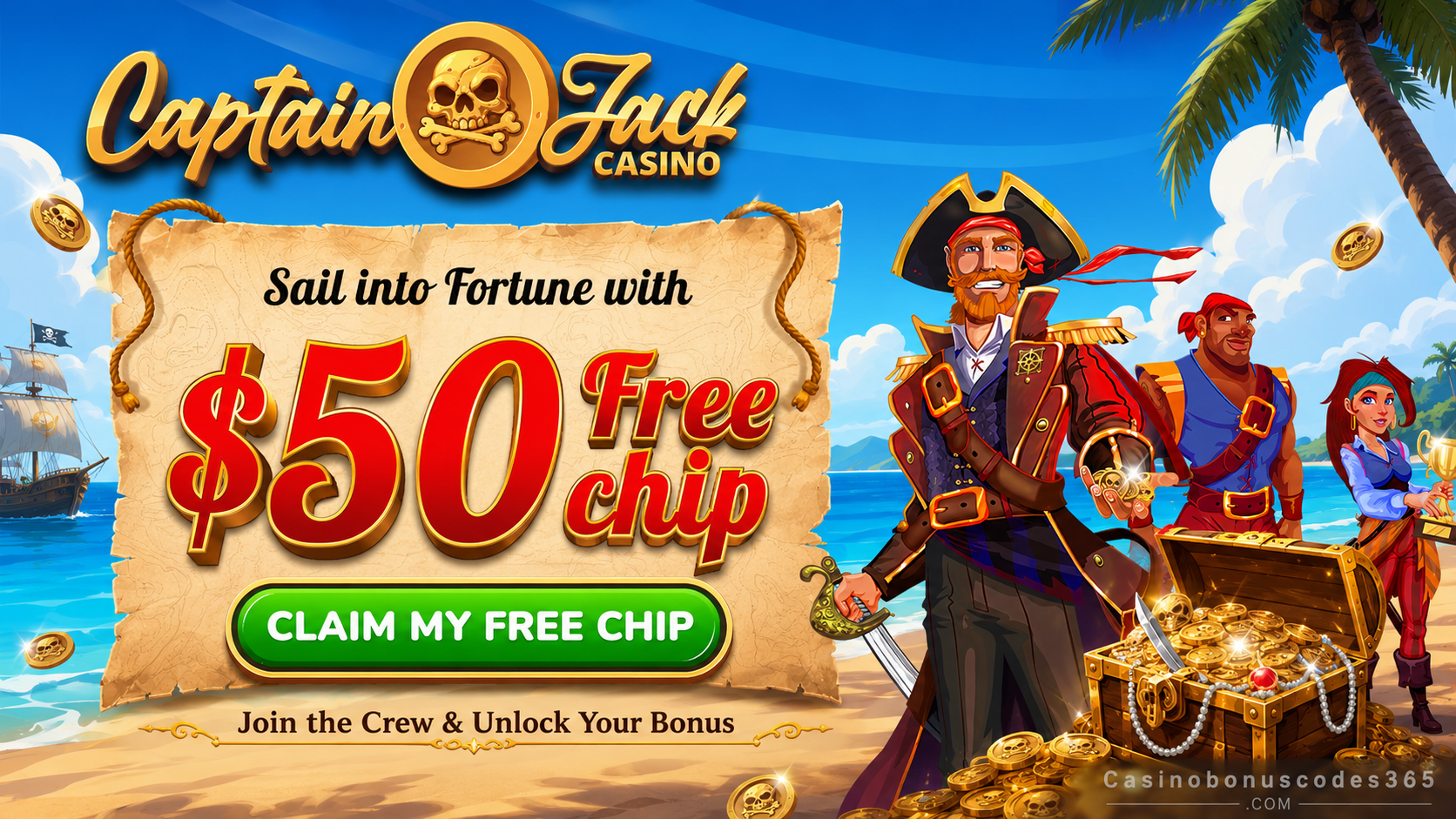 Captain Jack Casino a $50 Free Chip