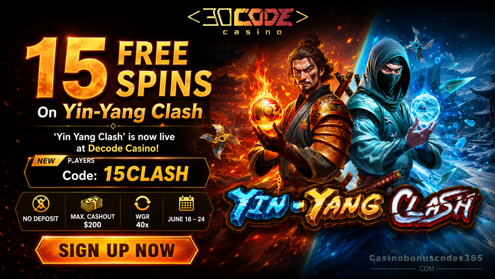 Decode Casino 15 FREE Spins