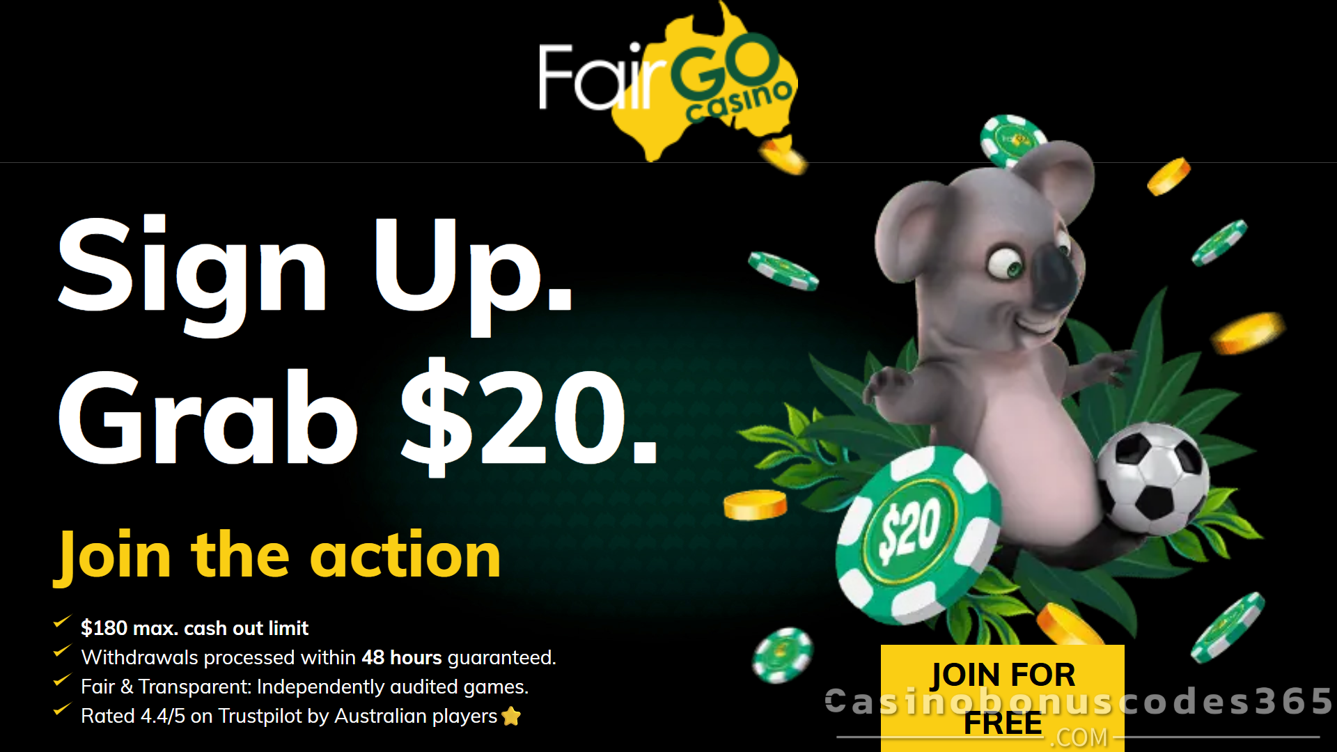 Fair Go $20 no-deposit free chip