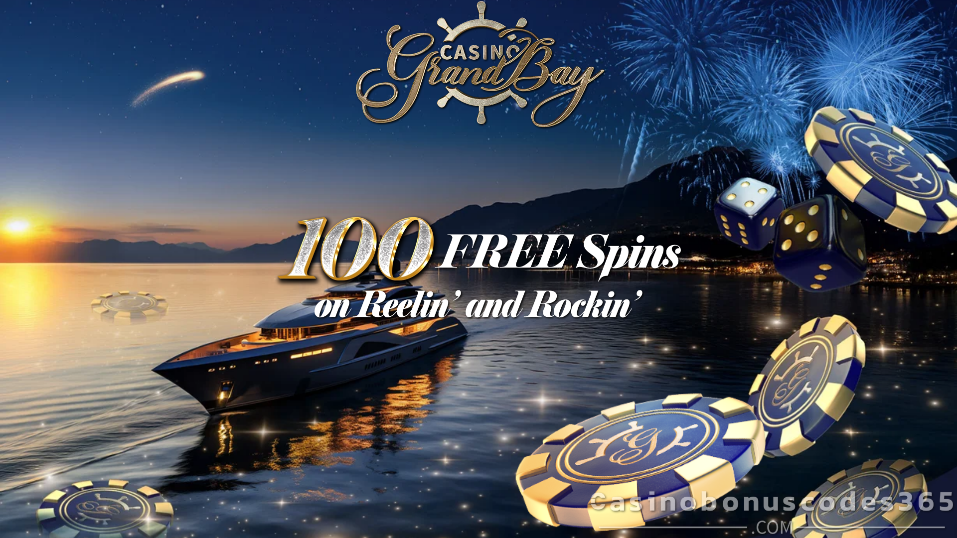 Casino Grand Bay 100 FREE Spins on Reelin and Rockin