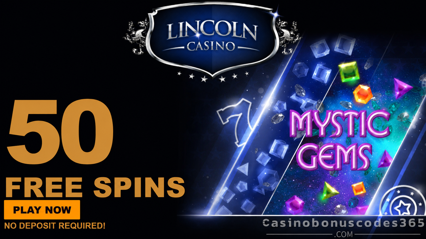 Lincoln Casino 50 FREE Spins Mystic Gems
