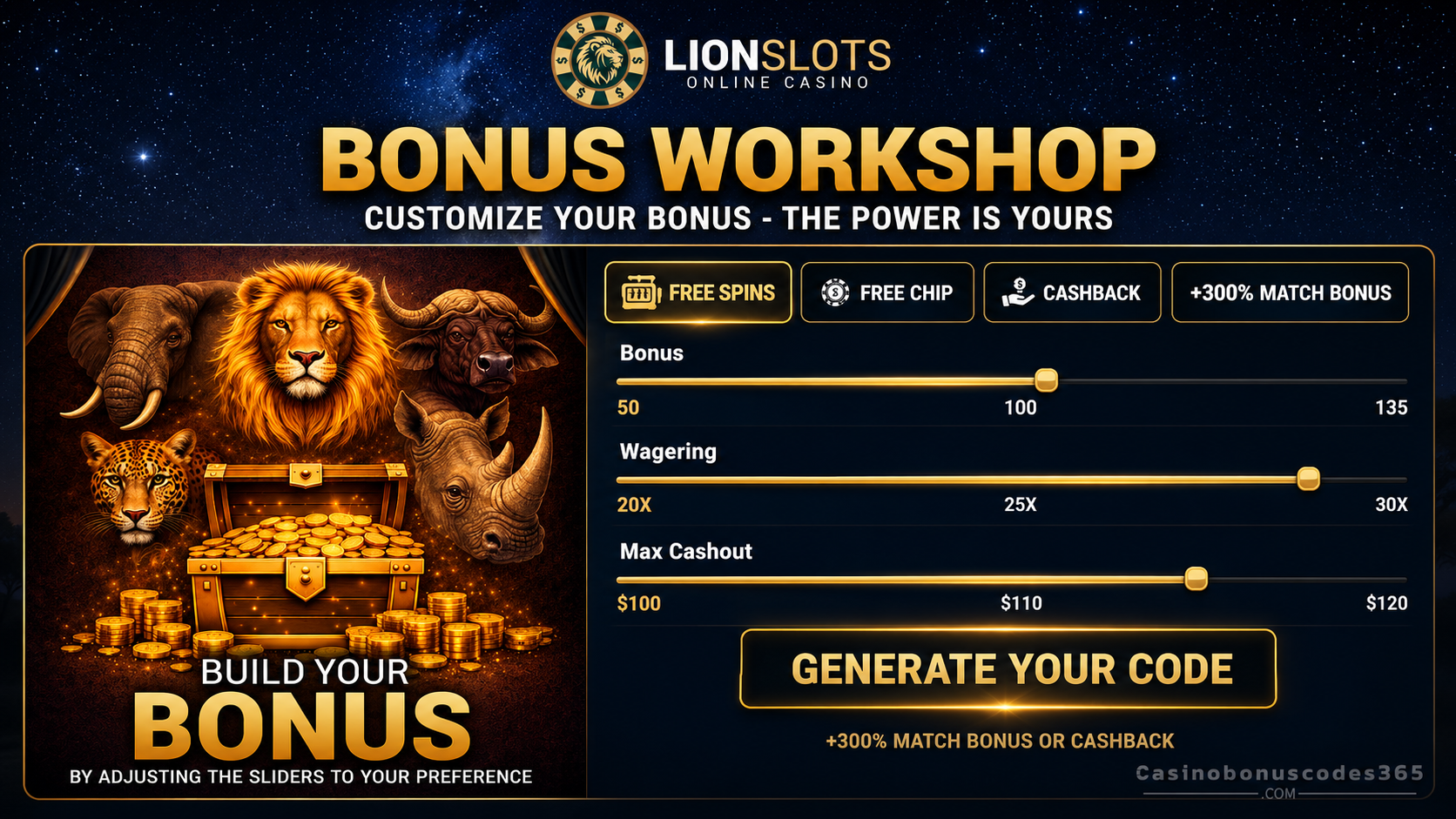 Lion Slots Casino Build-Your-Bonus