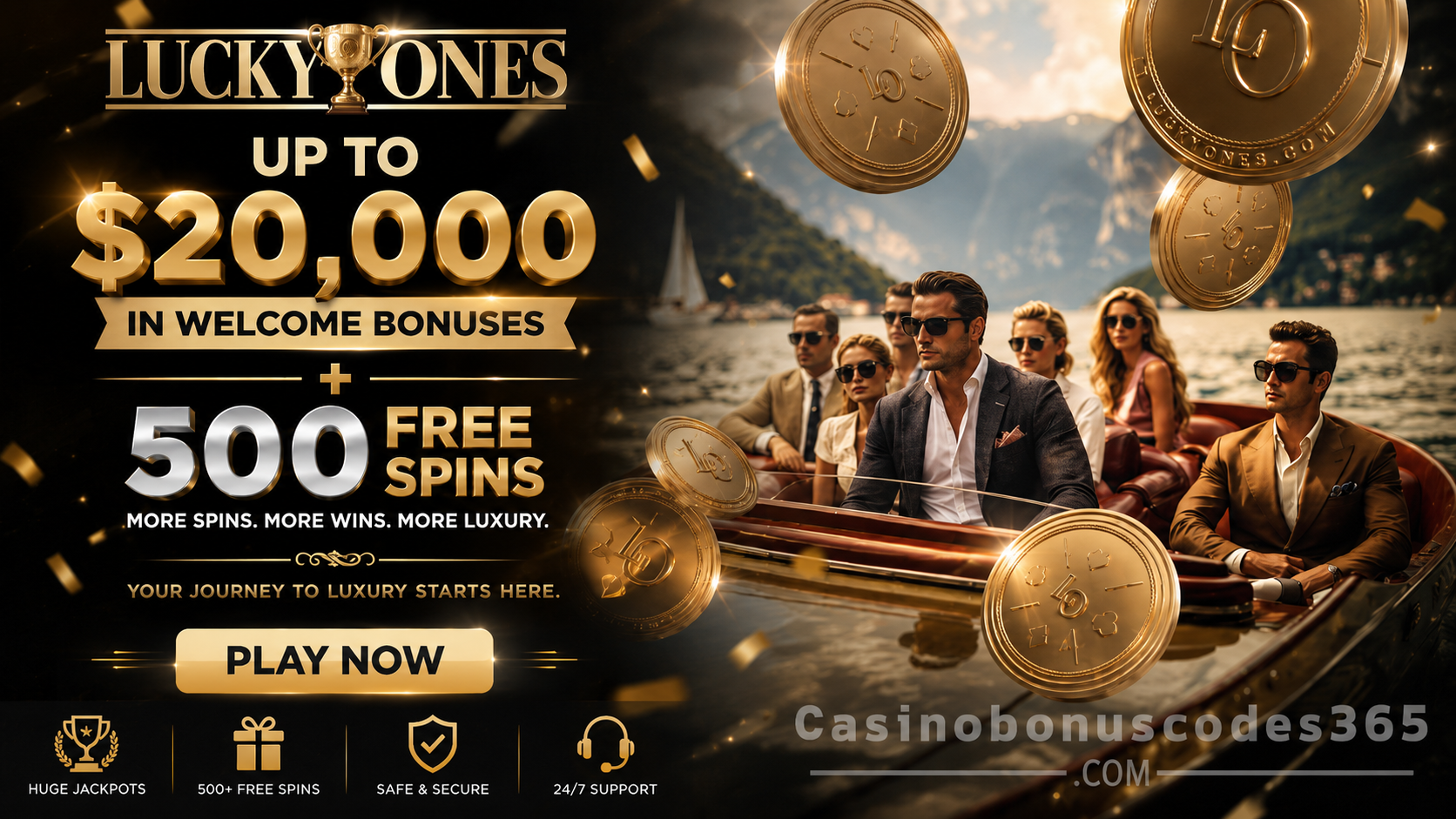 Lucky Ones Casino Welcome Bonus Up to $20000 Plus 500 FREE Spins