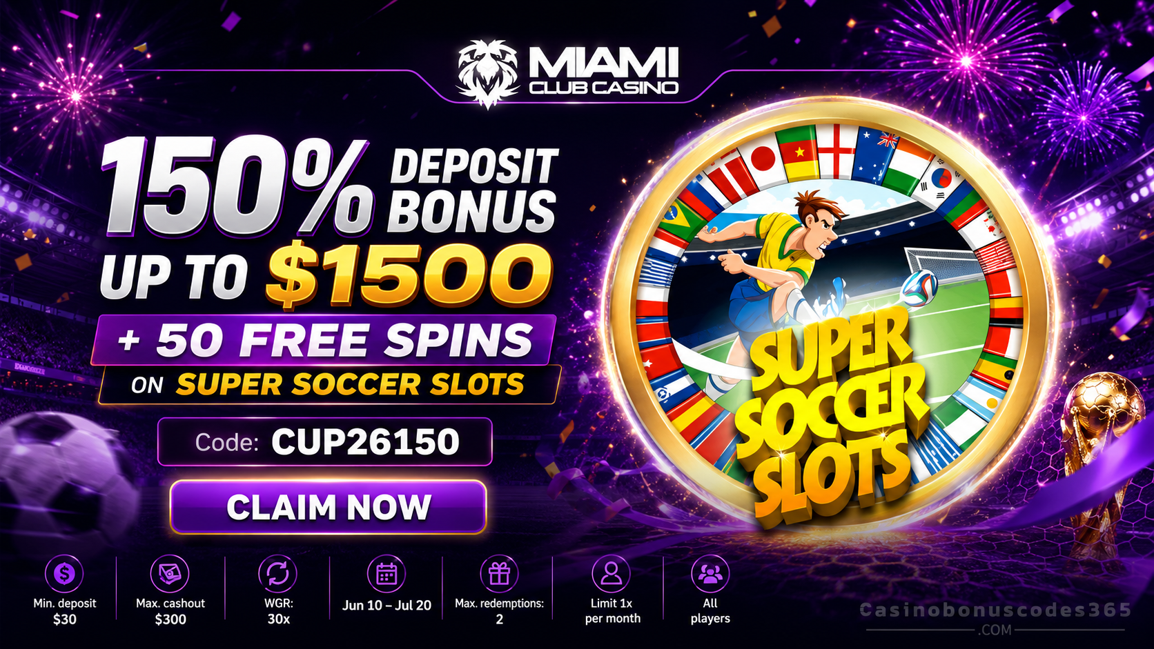 Miami Club 150% up to $1,500