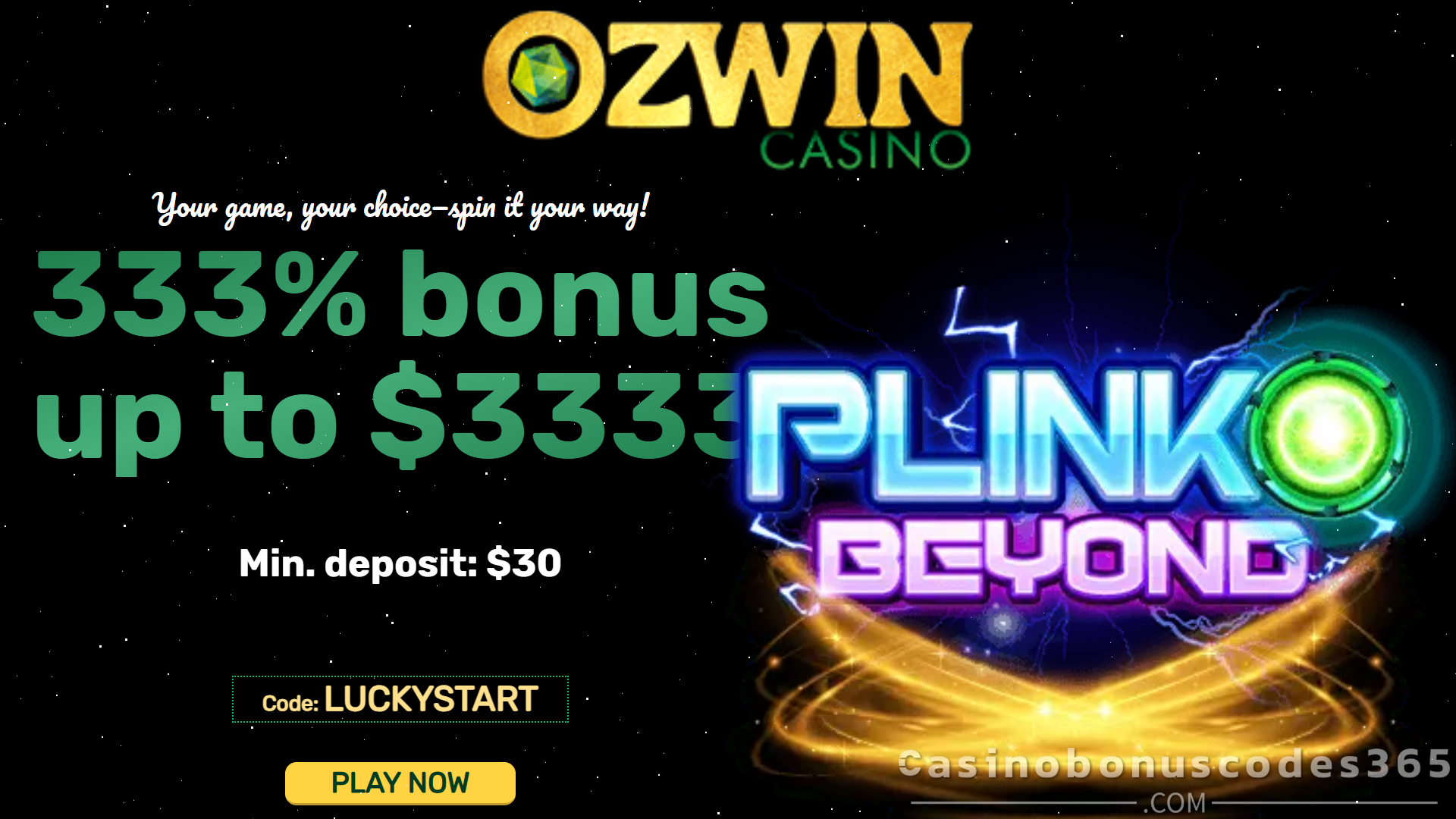 Ozwin Bonus Offer – $10 Free Bonus + 333% Bonus on Plinko Beyond