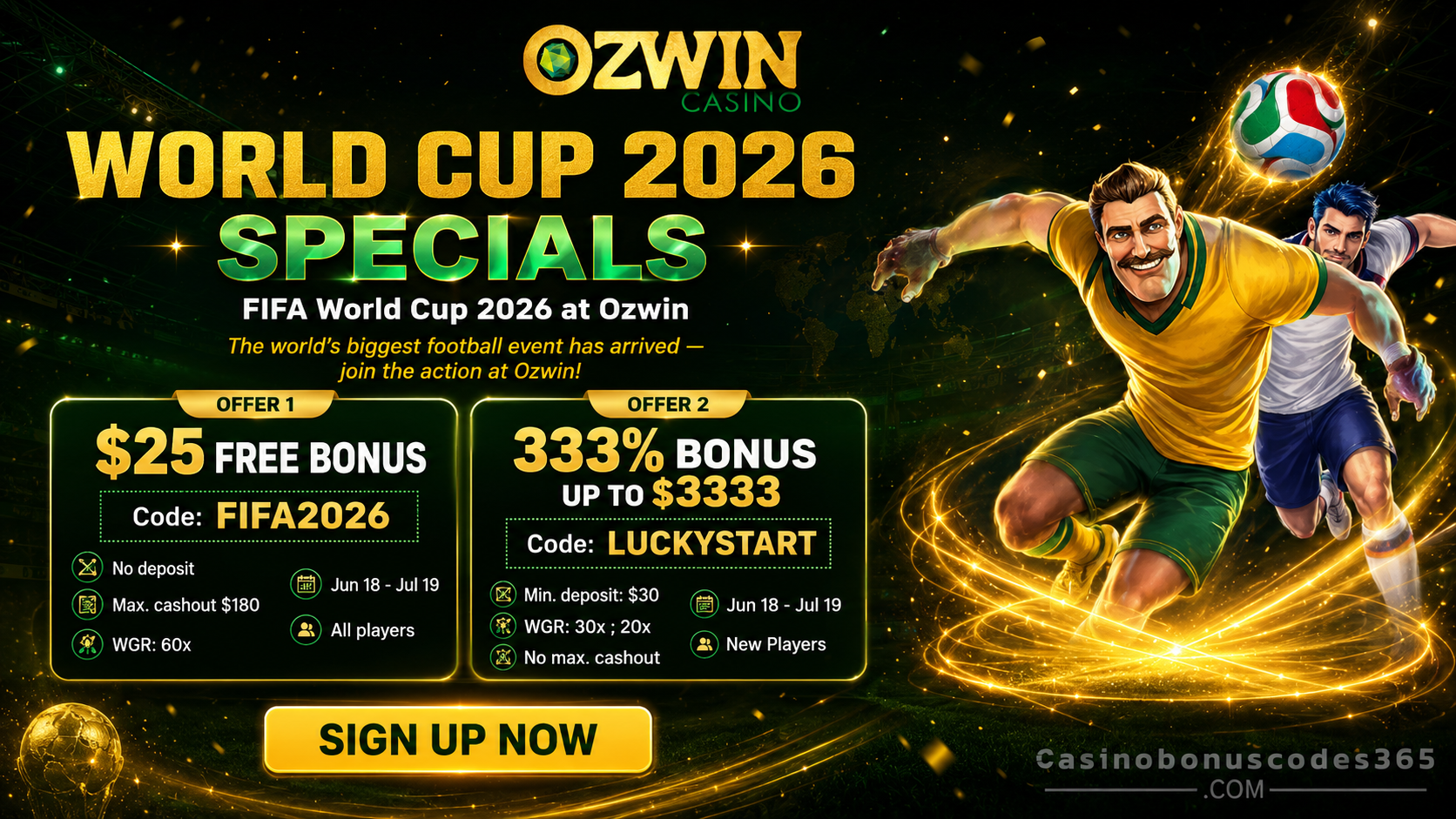 Ozwin $25 no-deposit free bonus