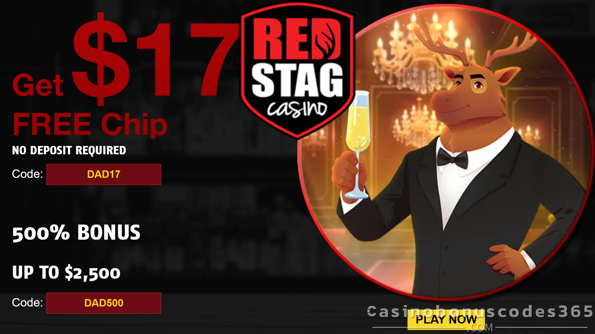 Red Stag $17 no-deposit free chip